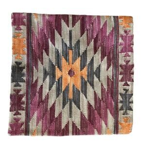 Boho Decor Cushion Cover Aztec Print Pink Orange Beige Pillow Cover 20"x20"